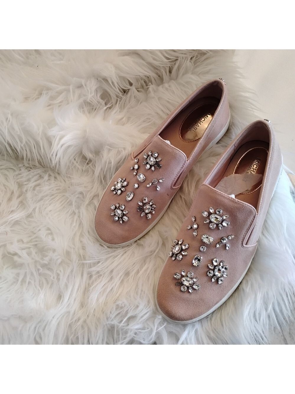 Michael Kors Keaton Rhinestone embellished slide-on Sneakers. Size 9. - Picture 2 of 14